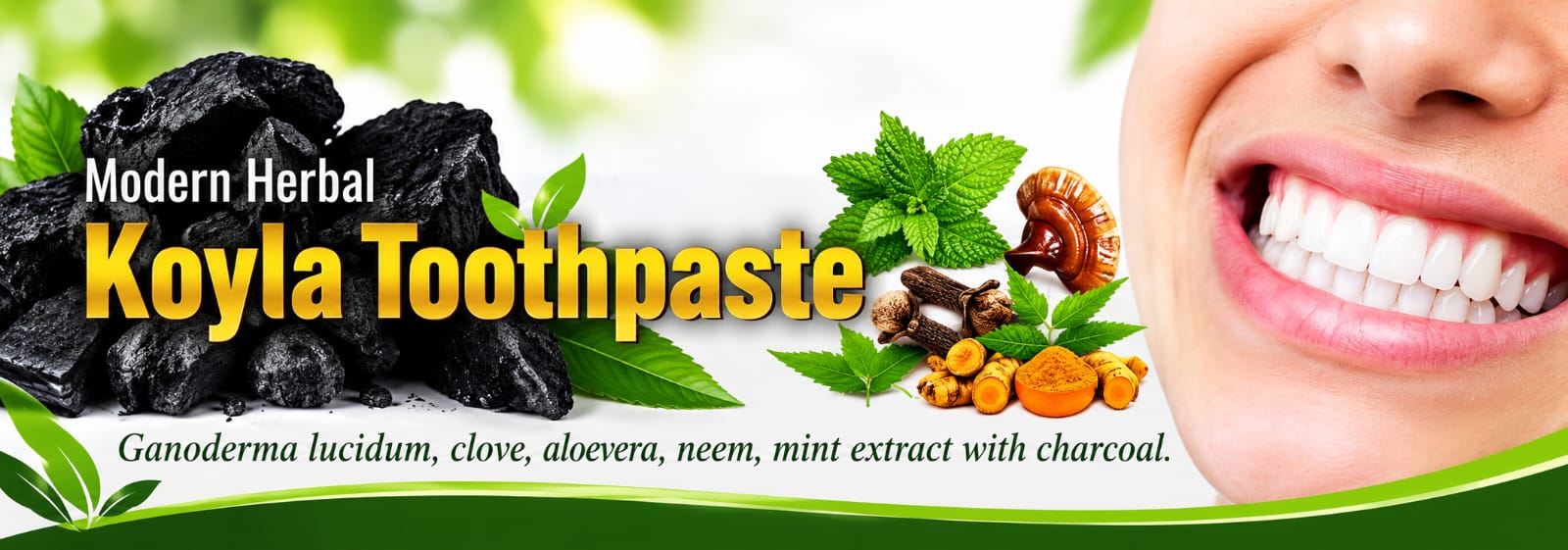 Modern Herbal  Koyla Toothpaste -মডার্ন হারবাল কয়লা টুথপেস্ট,নিট ওজন ১৫০ গ্রাম